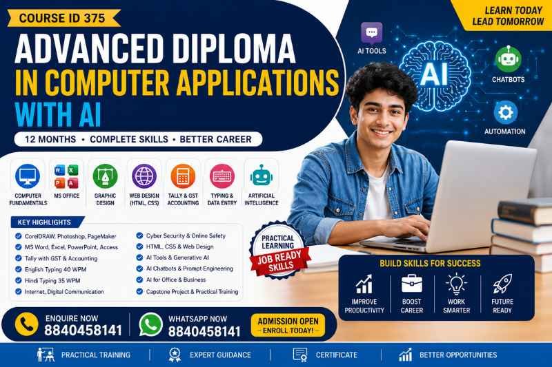 Advanced Diploma in Computer Applications with AI – Complete ADCA Syllabus, Course Details & Admission