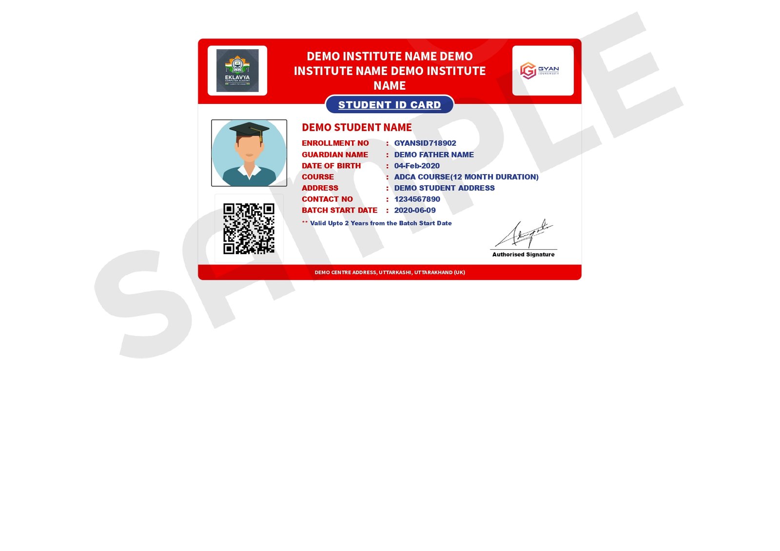 Student I-Card sample