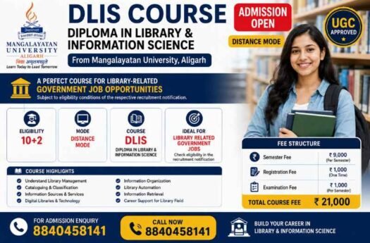 DLIS Distance Course 2026 Mangalayatan University ₹21,000