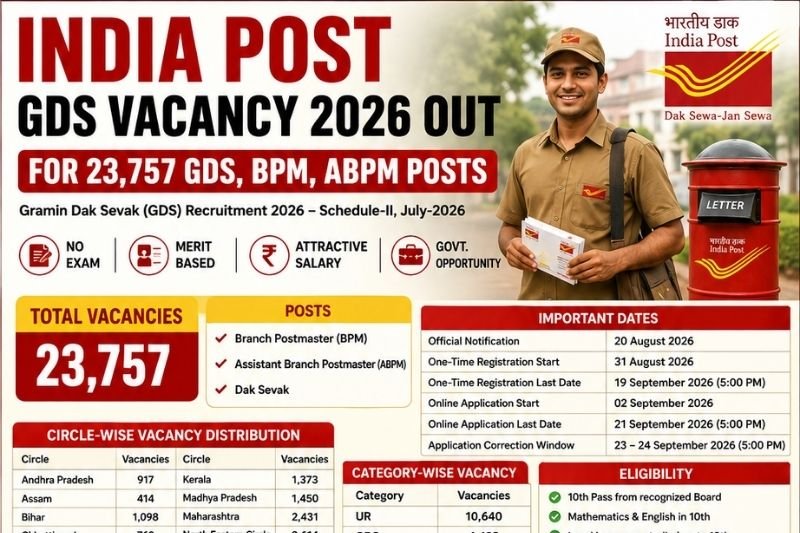India Post GDS Vacancy 2026 23,757 Posts Out for GDS, BPM and ABPM