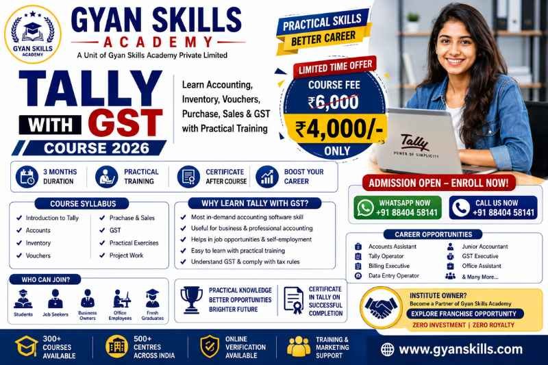 Tally with GST Course 2026 Fees, Syllabus, Eligibility & Career