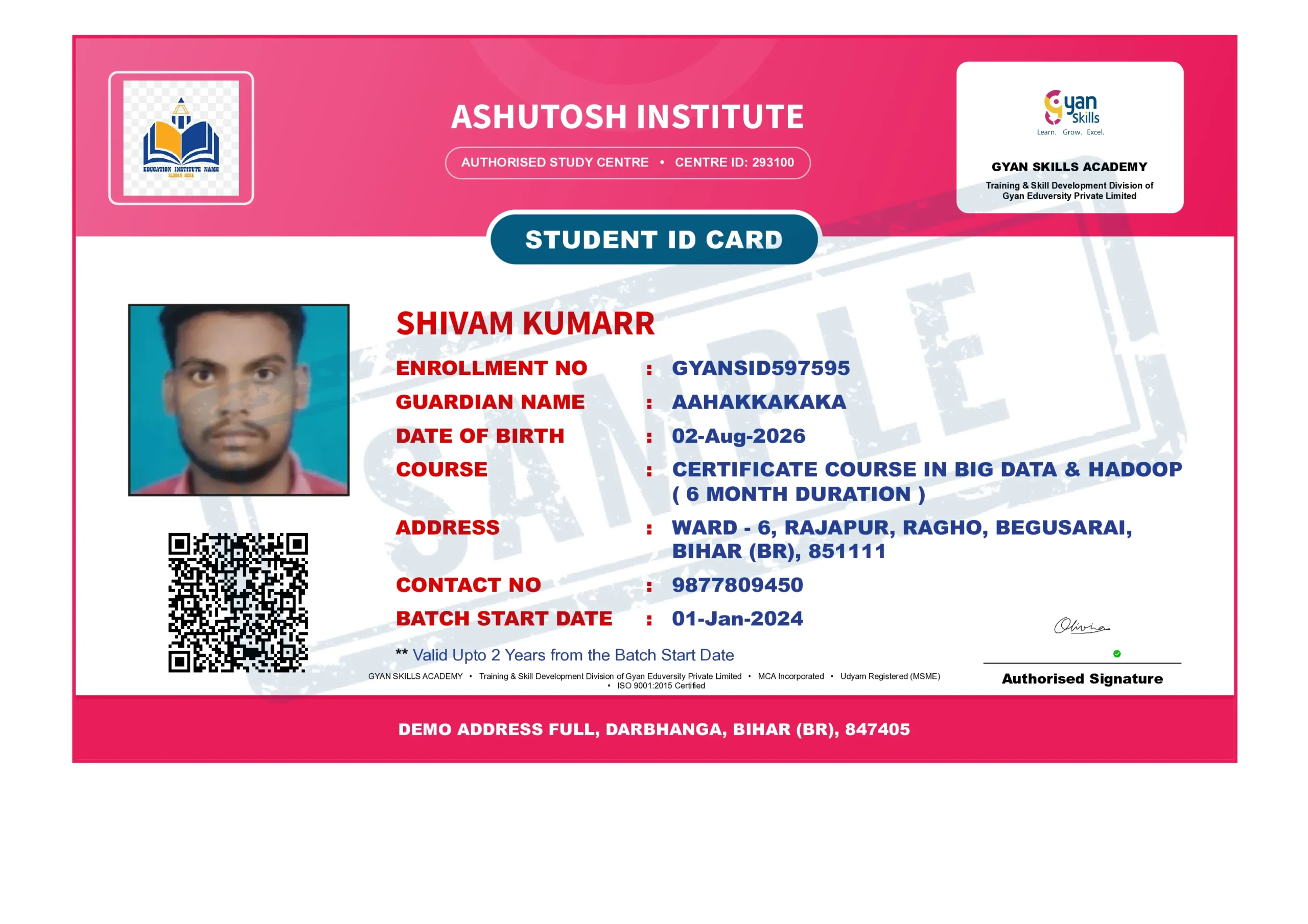 Student I-Card sample