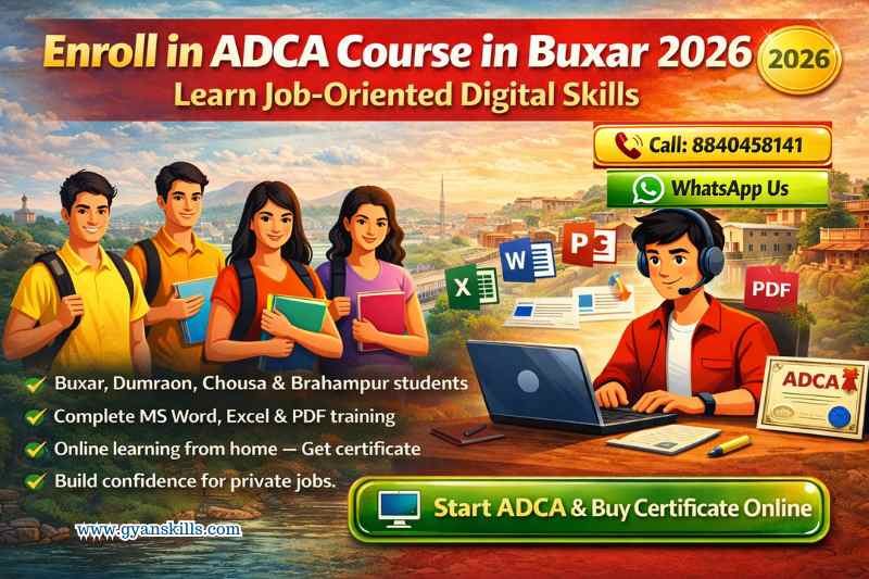 Enroll in ADCA course in Buxar 2026