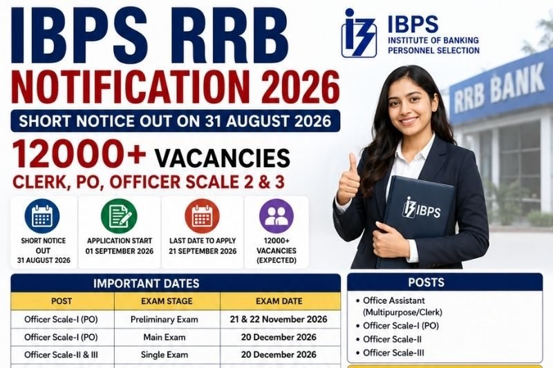 IBPS RRB Notification 2026 Out 12000+ Vacancies, Apply Online, Exam Date, Eligibility & Syllabus