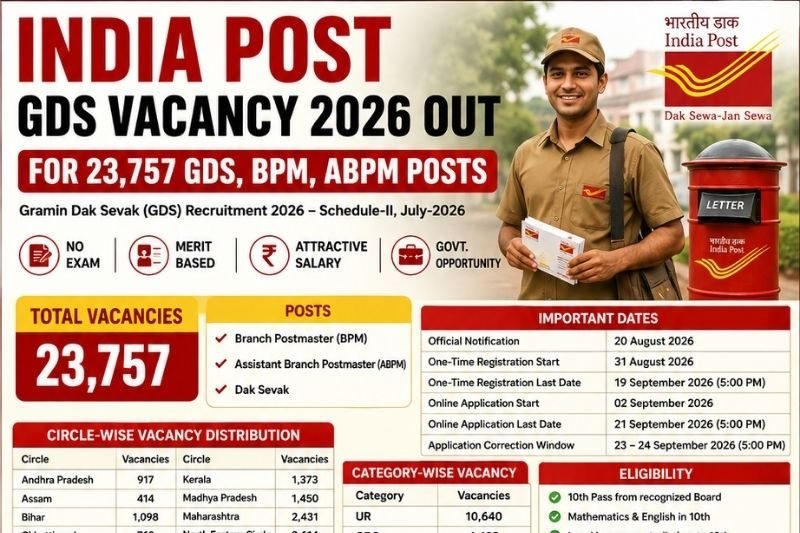 India Post GDS Vacancy 2026 23,757 Posts Out for GDS, BPM and ABPM