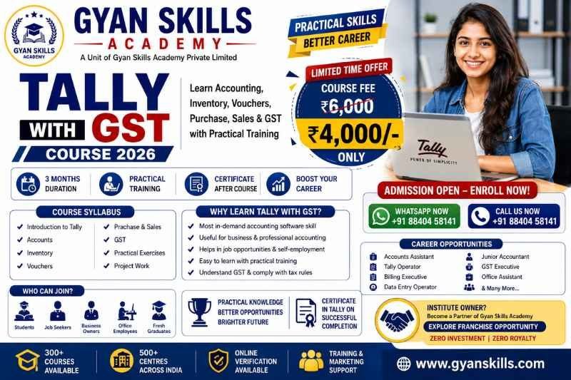Tally with GST Course 2026 Fees, Syllabus, Eligibility & Career